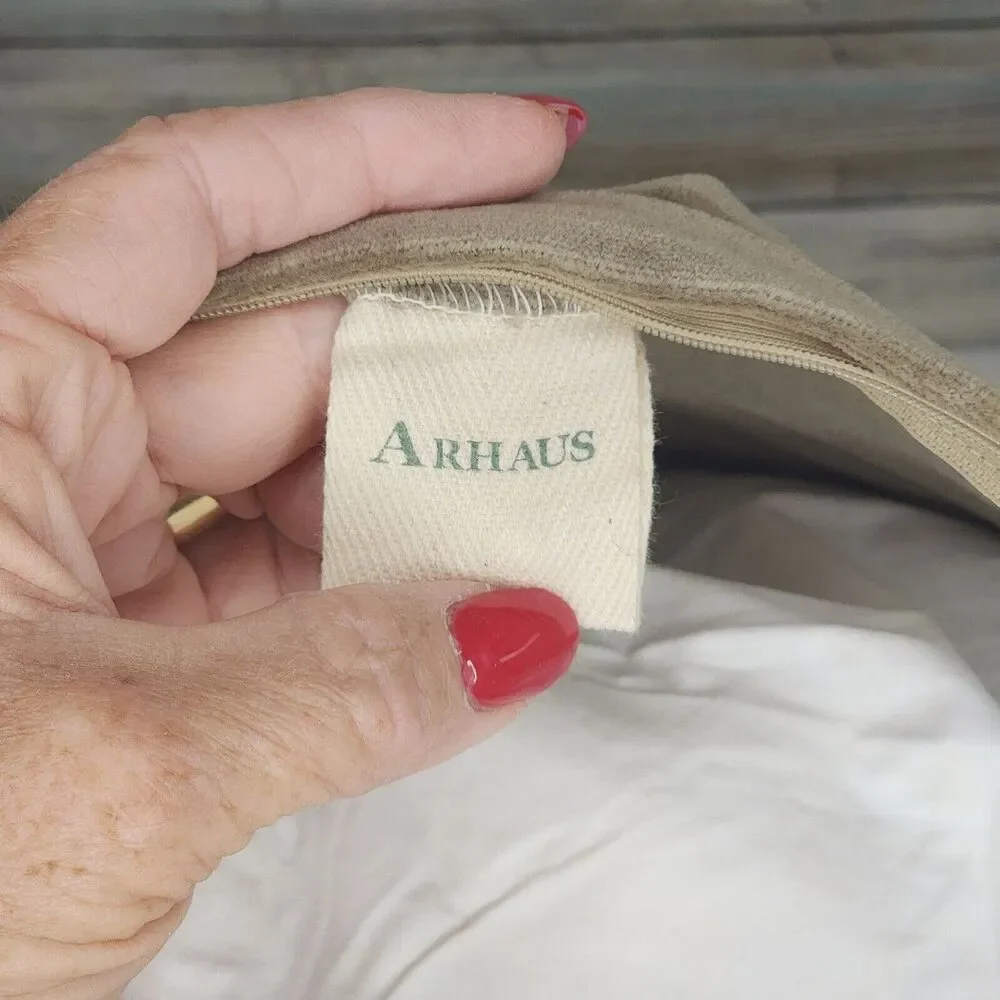Arhaus Pillow Lady Head Blue Victorian Zippered Removable Cover Duck Down Fill
